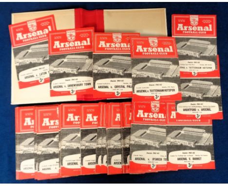 Football programmes, Arsenal FC, 1961/62, First team, reserves etc, 22 different home league &amp; FA Cup programmes, all wit