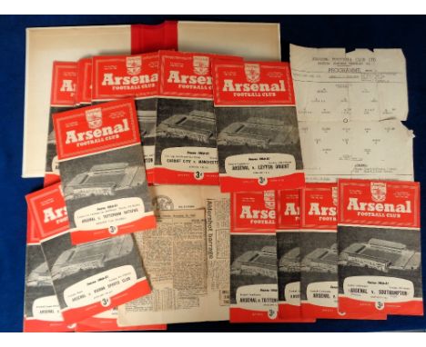 Football programmes, Arsenal FC, 1960/61, First team, reserves etc, 20 different home league programmes, all with numerous pr