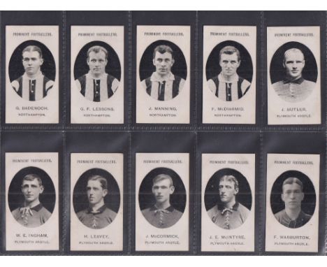 Cigarette cards, Taddy, Prominent Footballers (With Footnote), 20 different cards, Northampton (4), Plymouth Argyle (6), Watf