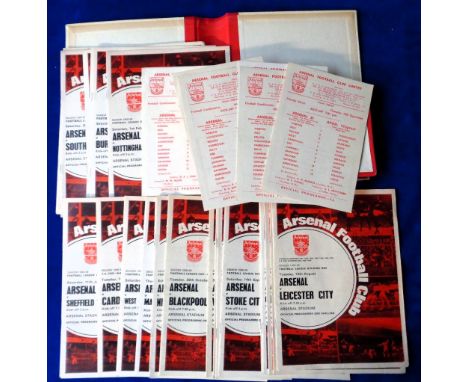 Football programmes, Arsenal FC, 1968/69, First team, reserves etc, 26 different home league, FA Cup &amp; League Cup program