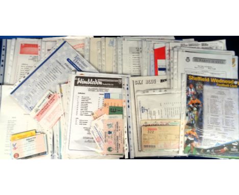 Football tickets & team sheets, Chelsea FC, away collection, 1990/91 to 1999/2000, 90/1 (23 tickets & 3 team sheets), 91/2 (2