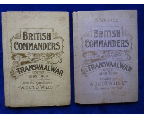 Cigarette card booklets, Wills, British Commanders in the Transvaal War, 2 versions, one with "price sixpence" on front light