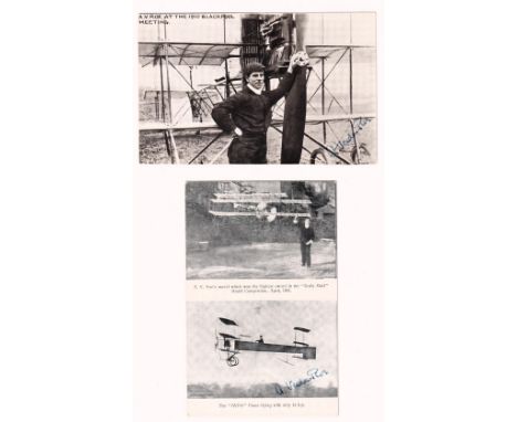 Autographs, Aviation, 4 autographs to comprise Sydney Camm (1893-1966) designer of the Hawker Hurricane, Tempest and Typhoon 