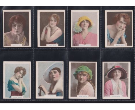 Cigarette cards, Westminster Tobacco Co, Famous Beauties (Blue Caption), 'M' size (99/100, missing Pearl Aufrere, flat hat) (