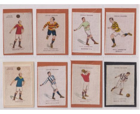 Tobacco silks, Godfrey Phillips BDV Football Colours M Sized, Brown captions, set 86 silks including Manchester United & Live