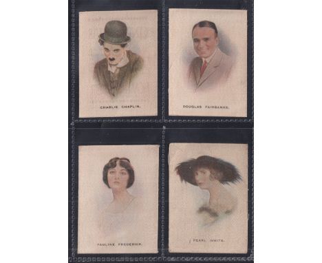 Trade silks, The Home Mirror, Cinema Star Pictures, 'M' size (set, 4 silks) including Charlie Chaplin (gd) (4) 