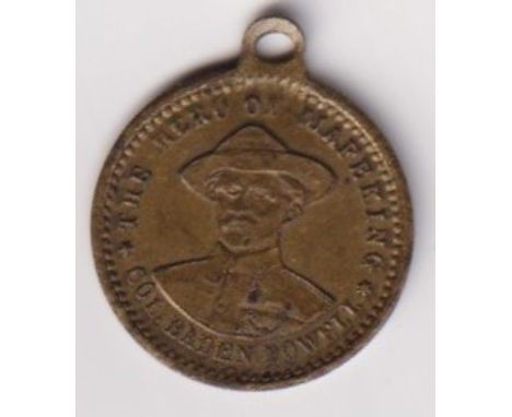 Tobacco issue, Wills, Boer War Medallions, type, 'Col. Baden Powell Hero of Mafeking' Three Castles Cigarettes back (toning, 