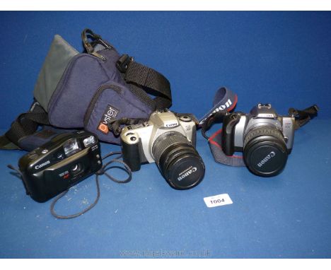 A Canon EOS 300 Auto focus 35mm SLR Camera with Ultrasonic 28-80mm Zoom Lens and an Oyster Case, together with a Canon EOS 30