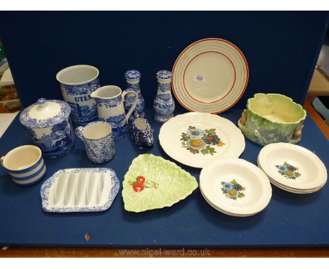 A quantity of Spode's Italian kitchen paraphernalia including 6'' salt and pepper, etc., with a quantity of vintage and antiq