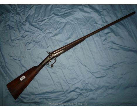 A vintage Stephen Grant, London, 12 gauge side by side double-trigger open-hammer Shotgun having scrolling foliage engraved a