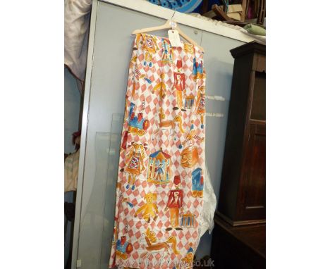 A pair of nursery/children's curtains, 60" drop x 78" width.