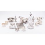 A mixed group of silver; including a Edward VIII sauce boat by Viner's Ltd (Emile Viner),