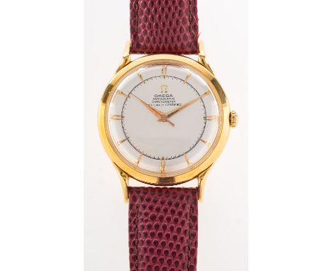 Omega Automatic Chronometer model 14311 a late-1940s 18K gold gentleman's wristwatch the movement numbered 12331837 and stamp