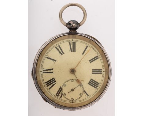 Waltham Massachusetts, USA, a silver pocket watch the white enamel dial having black Roman numerals, a subsidiary seconds dia