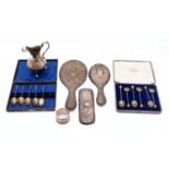 A mixed group of silver; including a Victorian cream jug by Robert Williams & Sons (Robert,