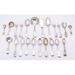 A mixed group of silver flatware;