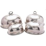 Three late 19th century silver plated meat domes by Joseph Rogders & Son, Sheffield,