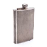 A large silver plated hip flask by Walker & Hall,