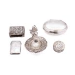 A mixed group of silver and silver plated items;
