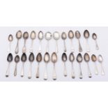 A collection of twenty five 19th and early 20th century silver tea and coffee spoons, various dates,