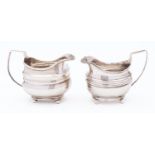 A George IV silver cream jug, marks rubbed, possibly Exeter 1820,
