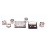 A mixed group of silver; including a small dressing table box by William Comyns & Sons Ltd,
