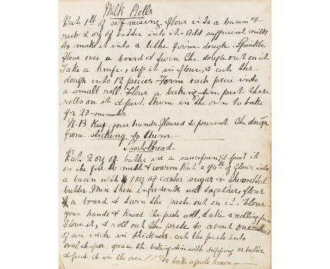 Cookery.- [Collection of Recipes], manuscript in  several hands, c. 150pp., in ink and pencil, some ff. at end loose and work