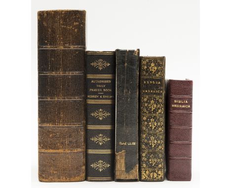 NO RESERVE Bible, Hebrew.-  Biblia Hebraica, edited by Joannes Leusden, double column, additional engraved architectural titl