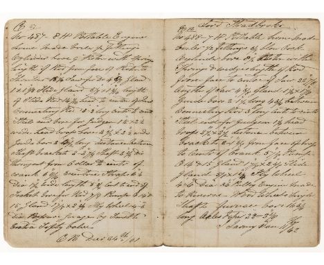 Engines.- Memos of Engines... From No 470 to 578, manuscript, 110pp., browned, original cloth, manuscript label on upper cove