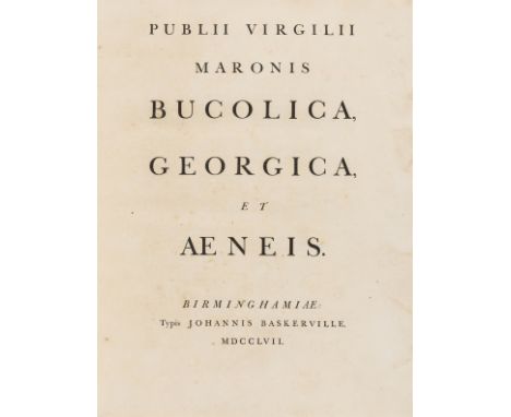 Baskerville.- Virgilius Maro (Publius) Bucolica, Georgica et Aeneis, first Baskerville edition, list of subscribers, lacking 