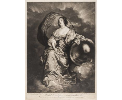 Portraiture.- McArdell (James) Rachel de Ruvigny, Countess of Southampton, after Van Dyck, mezzotint, a good impression on la