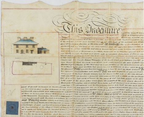 London.- St John's Wood Development.- Eyre (Walpole, solicitor, 1773-1856) Indenture lease of a piece of land and a dwelling 
