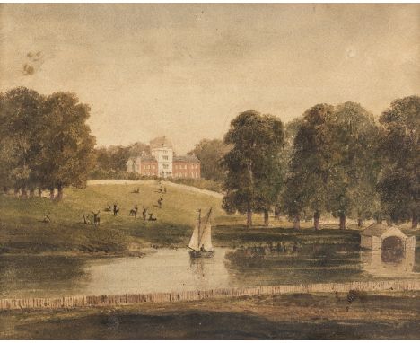 NO RESERVE Northamptonshire.- English County Houses.- English School  (19th century) Landscape looking towards Canons Ashby H