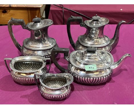 A five piece plated tea service.