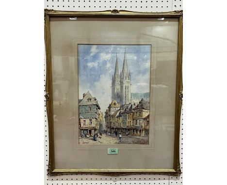 PIERRE LE BOUEF. FRENCH Fl. 1899-1920.Quimper. Signed and inscribed. Watercolour 15" x 10½".