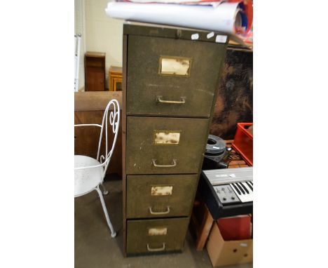 VINTAGE METAL FILING CABINET, WIDTH APPROX 38CM