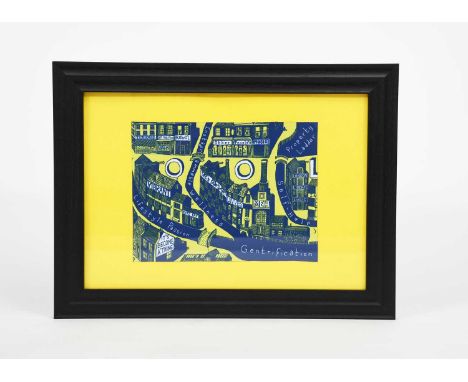 Φ Sir Grayson Perry CBE RA (born 1960)Gentrification,limited edition lens cloth, print on textile, framedfacsimile signature 