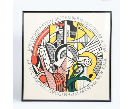 Roy Lichtenstein September 19-November 16 1969, a lithographic poster for The Solomon R Guggenheim Museum, New York, exhibiti