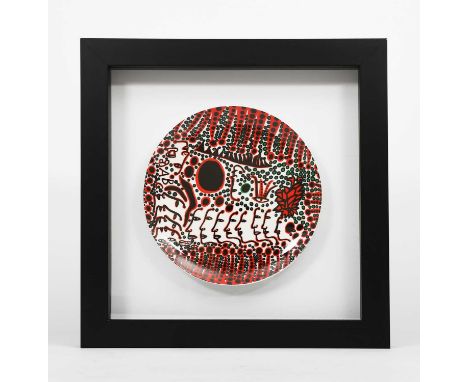 Yayoi Kusama (born 1929)ceramic plateframed26cm. diam. 