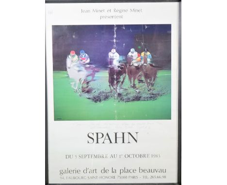 VICTOR SPAHN  (b. 1949)  Polo Players:  an inscribed colour lithograph, galerie d'art de la place beauvau, Paris, 1983, signe
