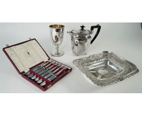 A Victorian silver trophy cup, decorated with beaded rims, presentation inscribed and detailed Replica Osman Memorial Cup, Lo