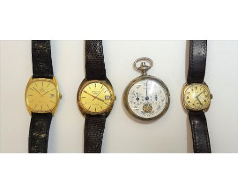 An Eterna Sonic Electronic gilt metal fronted gentleman's wristwatch, an Omega Quartz De Ville gilt metal fronted gentleman's