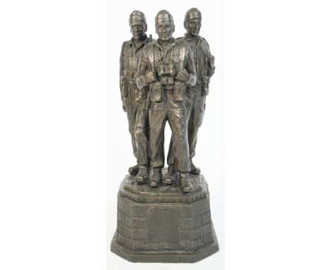 A composite bronzed commemorative figure group 'United we Conquer', in memory of the officers and commandos who died in WW II