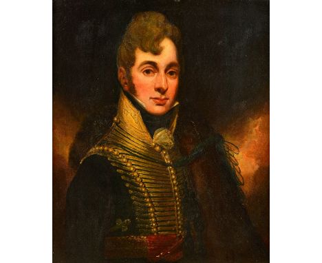 English School (early 19th century), Portrait of Lieutenant Edward Moore, of the eighteenth Light Dragoons, oil on canvas, 74