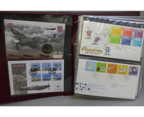 An album of stamp first day covers, 2000s including Motorcycles, London 2012, England a British Journey, The Sky at Night, Ha