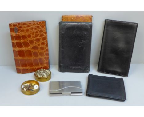 A silver mounted Mappin &amp; Webb wallet and other wallets 