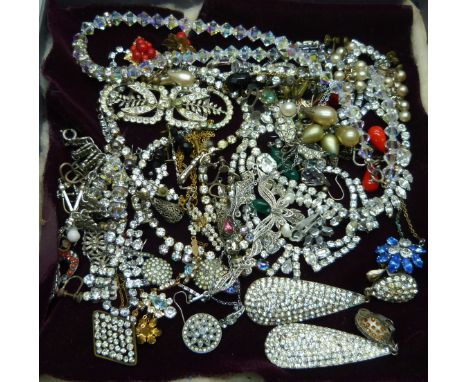 Vintage paste necklets, earrings, etc. 