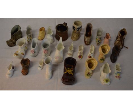 Large quantity of ceramic boots