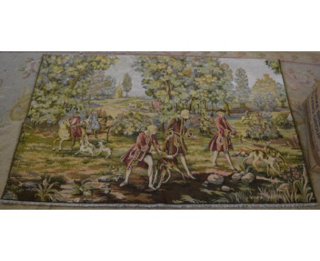 Hanging tapestry of a hunting scene