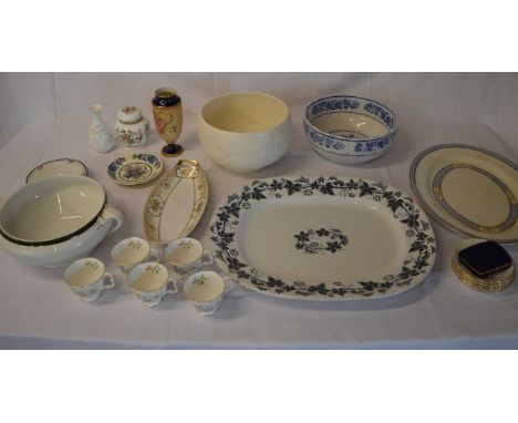Meat plates, Noritake small tray, Coalport ginger jar, Royal Doulton saucers, Masons small plate etc